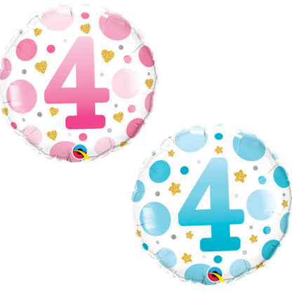 Age 4 Dots 18" Foil Balloon