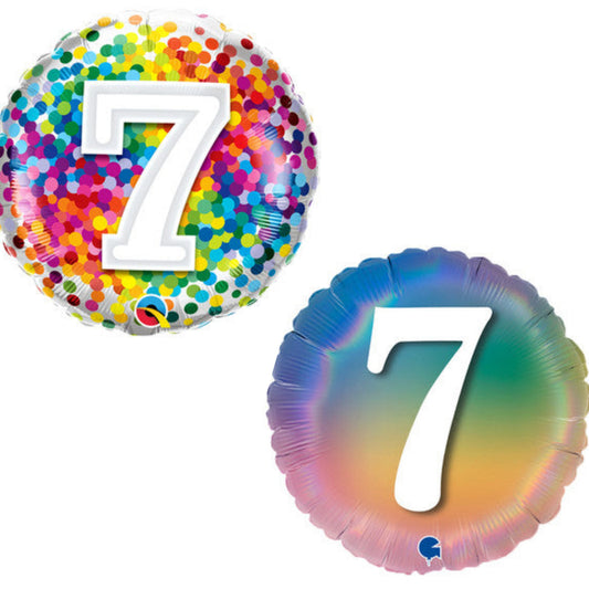 Age 7 Coloured/ Character 18" Foil Balloon