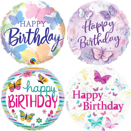 Birthday Butterflies 18" Foil Balloon
