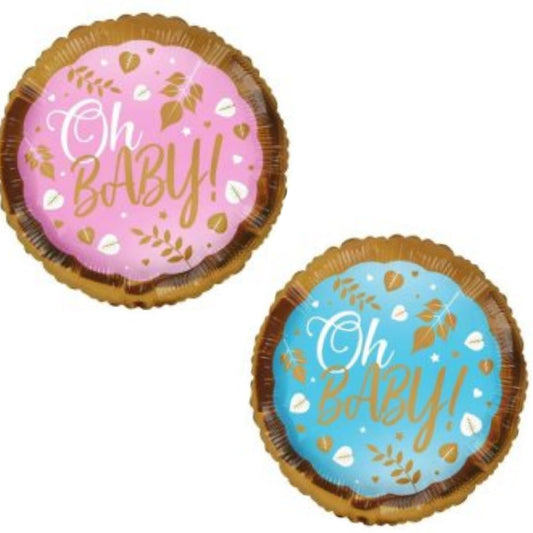 Oh Baby Girl/ Boy Gold Leaf 18" Foil Balloon