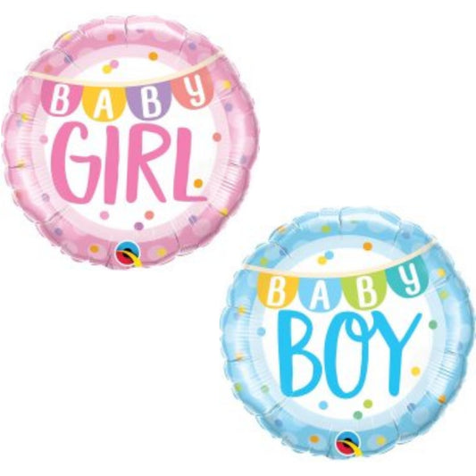 Baby Girl/ Boy Banner 18" Foil Balloon