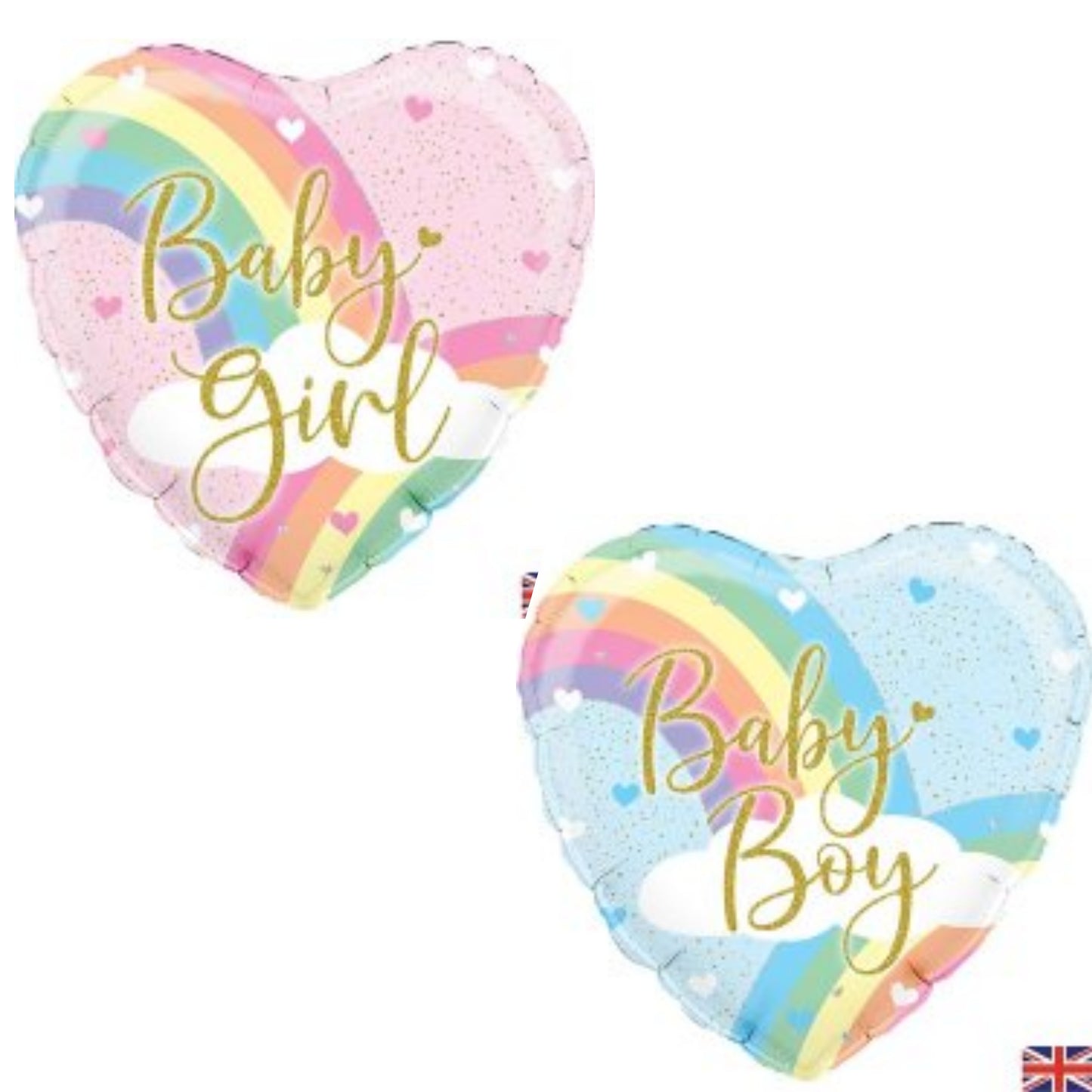 Baby Girl/ Boy Rainbow Heart 18" Foil Balloon