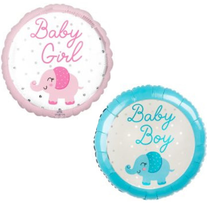 Baby Girl/ Boy Elephant 18" Foil Balloon