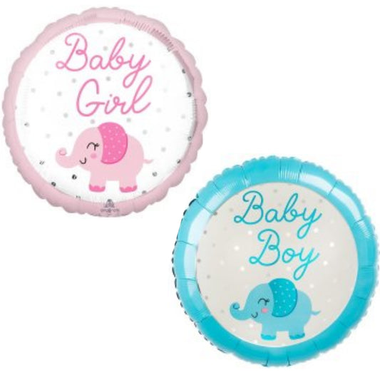 Baby Girl/ Boy Elephant 18" Foil Balloon