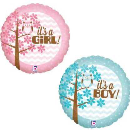 It's Girl/ Boy Owl 18" Foil Balloon