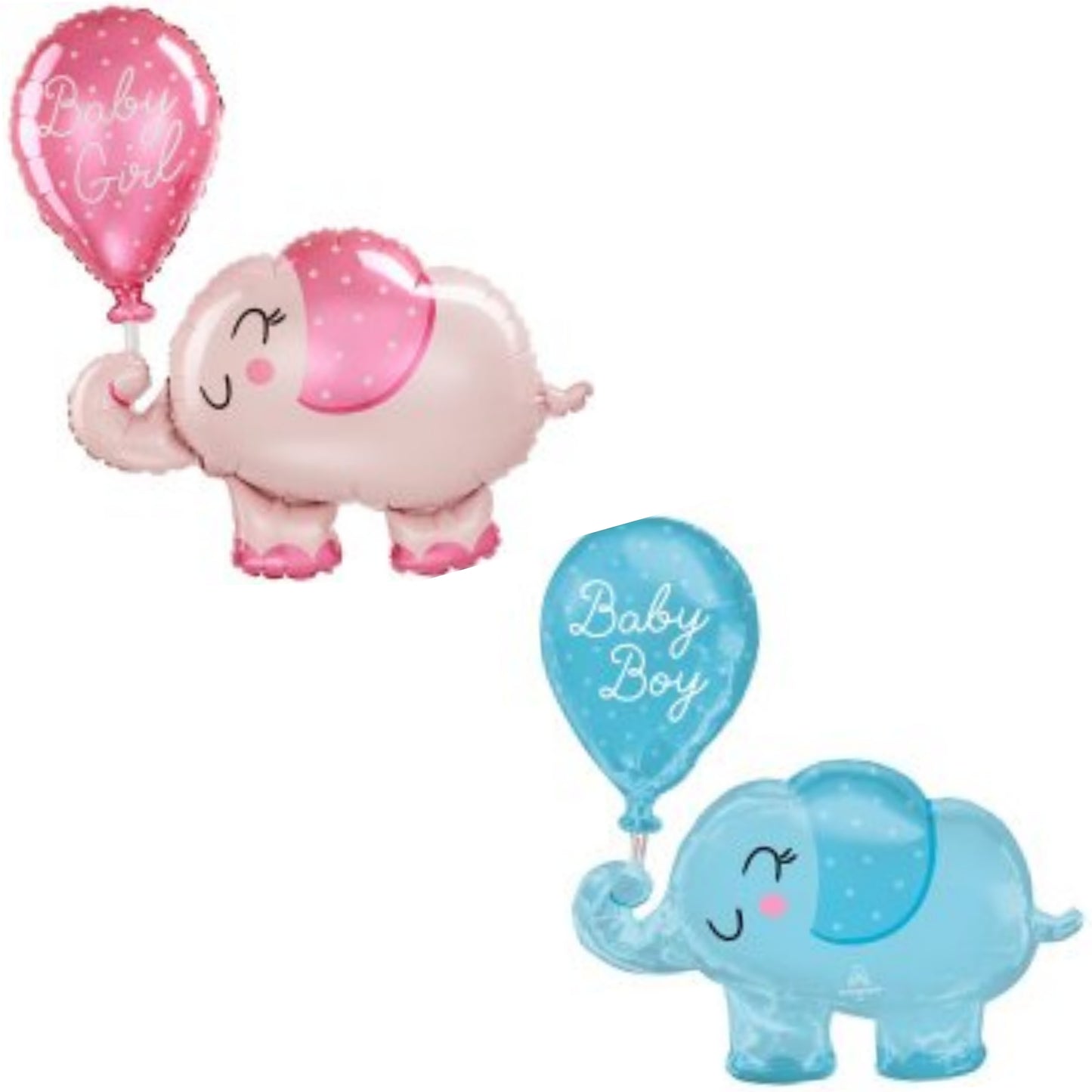 Baby Girl/ Boy Elephant Supershape Foil Balloon
