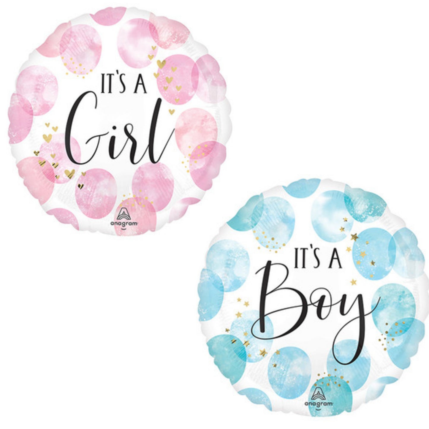 It's a Girl/ Boy Pastel Dots 18" Foil Balloon
