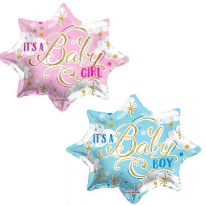 It's a Girl/ Boy Star Jr Shape 18" Foil Balloon