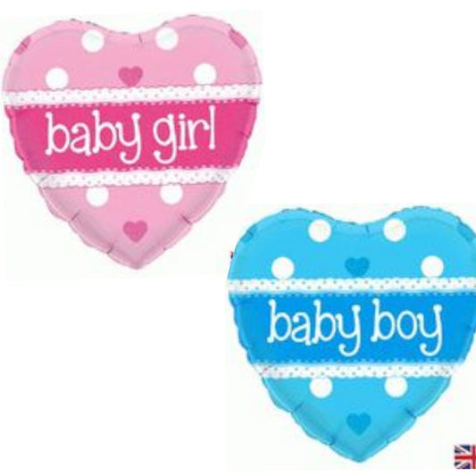 Baby Girl/ Boy Heart 18" Foil Balloon
