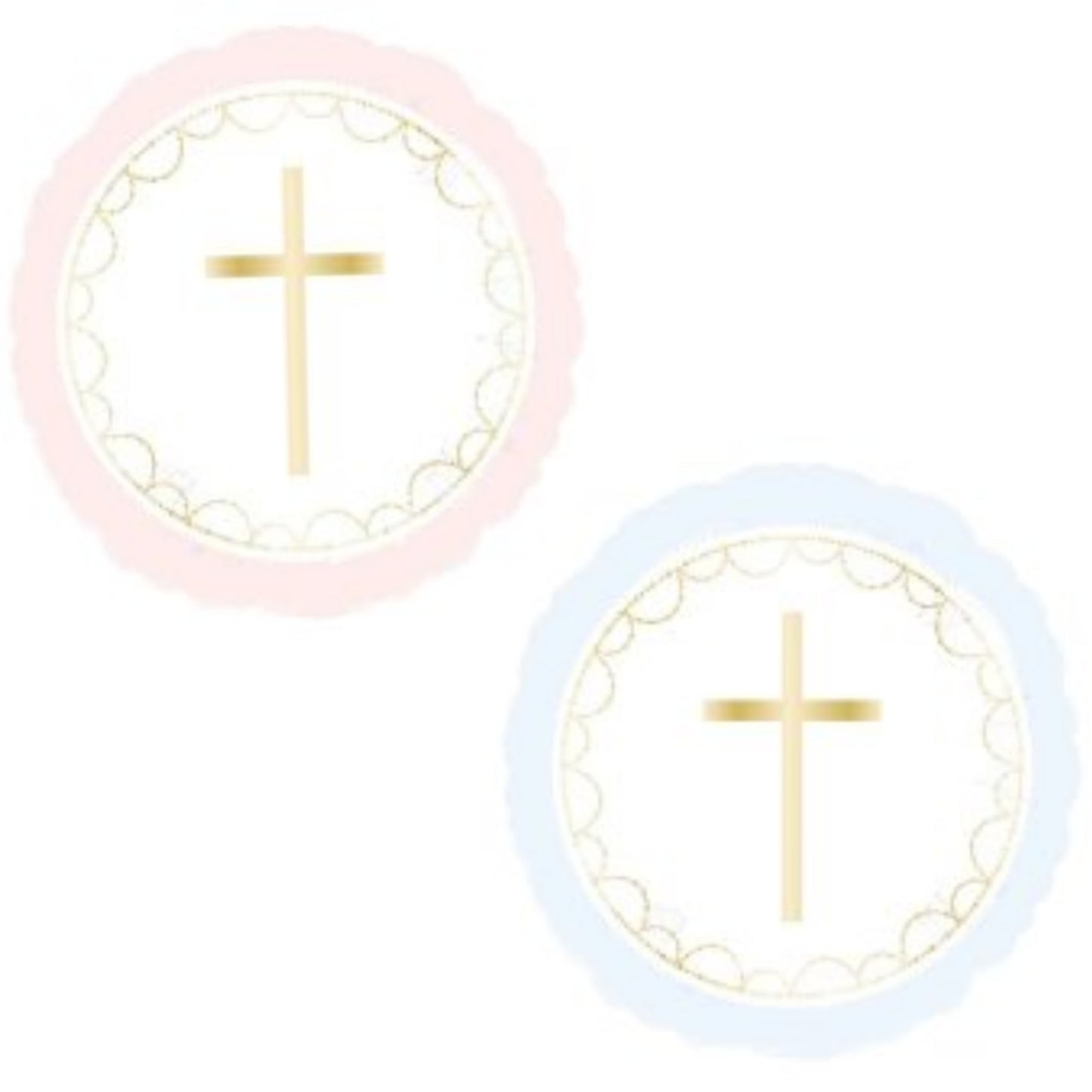 Religious Cross Pink/ Blue 18" Foil Balloon