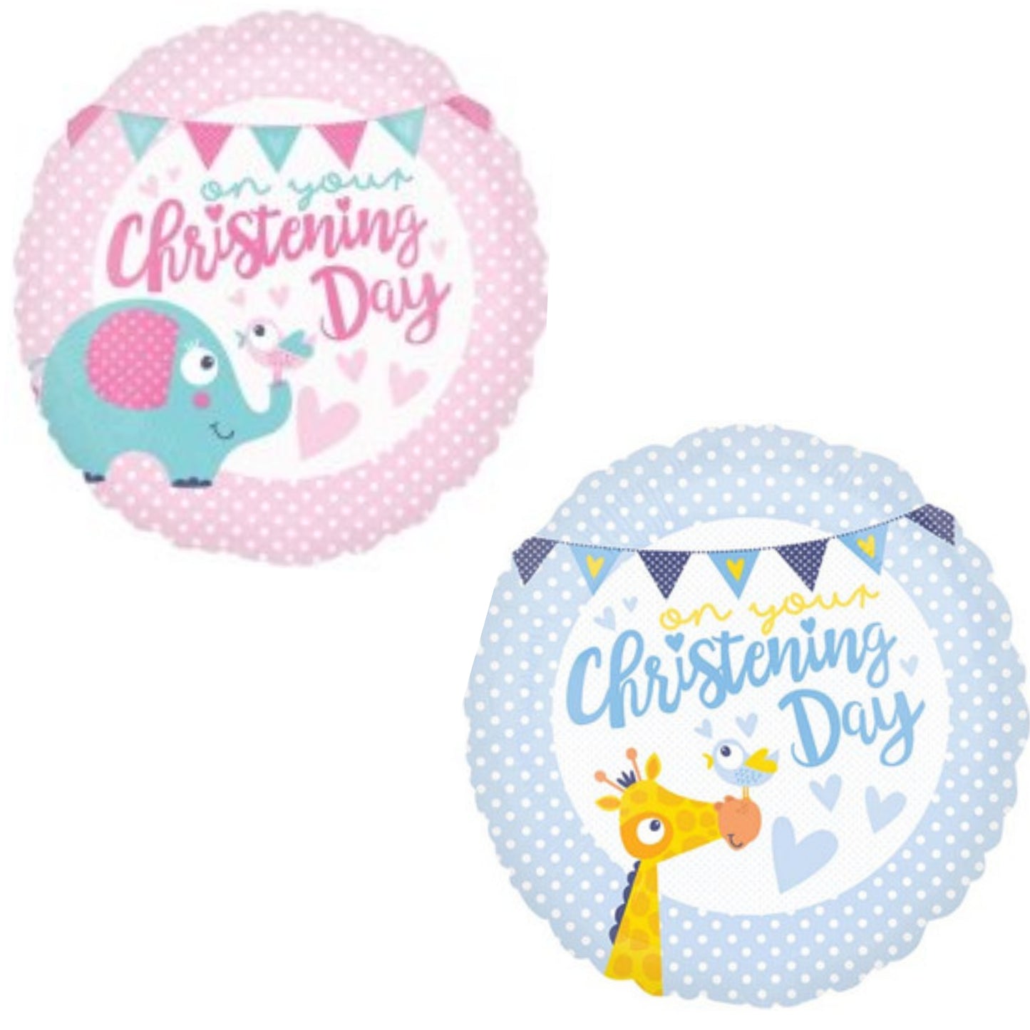 Christening Girl/ Boy Cute Animal 18" Foil Balloon
