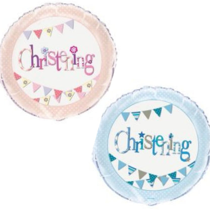 Christening Girl/ Boy Bunting 18" Foil Balloon