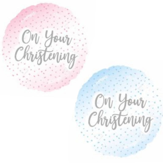 On Your Christening Girl/ Boy Dots 18" Foil Balloon