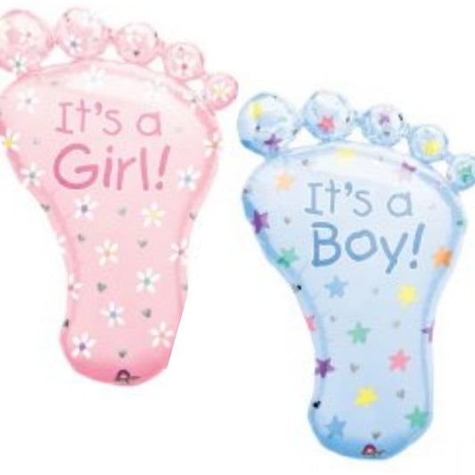 It's a Girl/ Boy Feet Supershape Foil Balloon