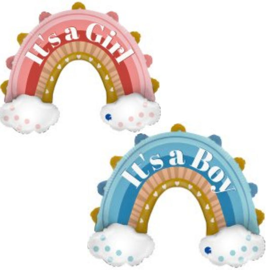Baby Girl/ Boy Rainbow Supershape Foil Balloon
