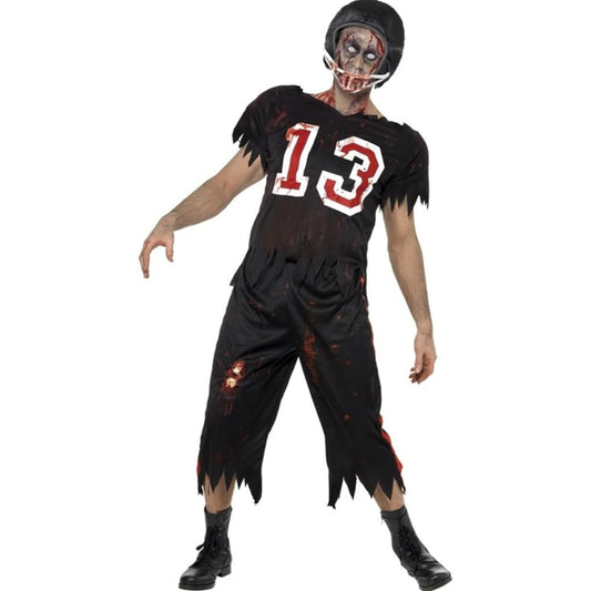 Zombie American Footballer Black Costume