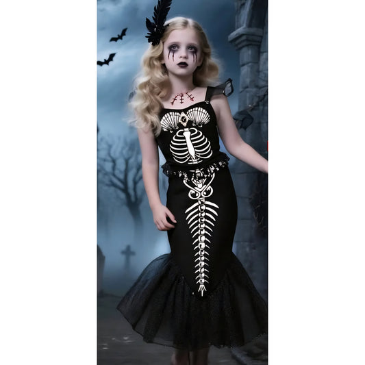 🌟New🌟 Skeleton Mermaid Child Costume