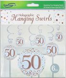 50 Sparkling Fizz Rose Gold Hanging Swirl Decorations