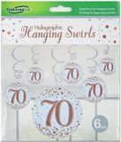 70 Sparkling Fizz Rose Gold Hanging Swirl Decorations