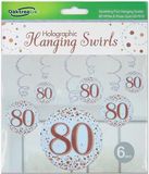 80 Sparkling Fizz Rose Gold Hanging Swirl Decorations