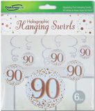 90 Sparkling Fizz Rose Gold Hanging Swirl Decorations