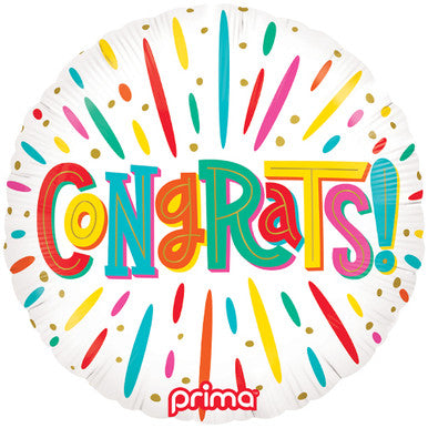 Congrats Bright Rays 18" Foil Balloon