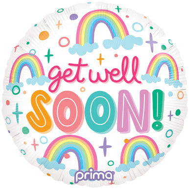 Get Well Soon Multi Rainbows 18" Foil Balloon