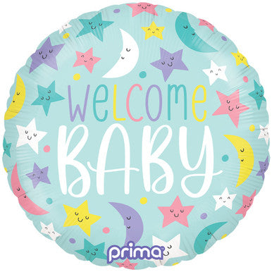 Welcome Baby Moons and Stars 18" Foil Balloon