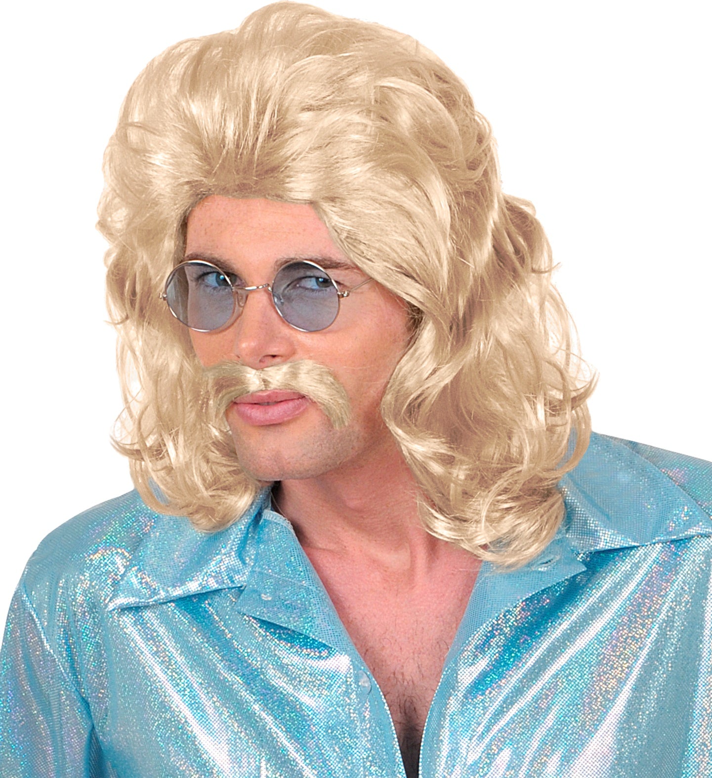 70's Disco Man Wig and Moustache