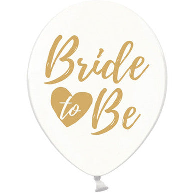 Bride to Be Gold 11" Latex Balloons 6 Pack