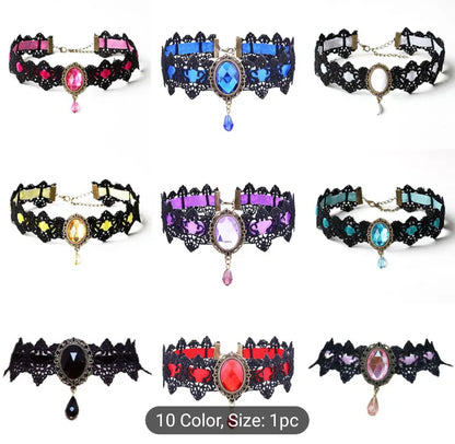 Lace Choker with Gem