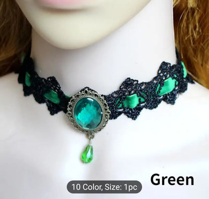 Lace Choker with Gem