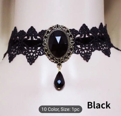 Lace Choker with Gem
