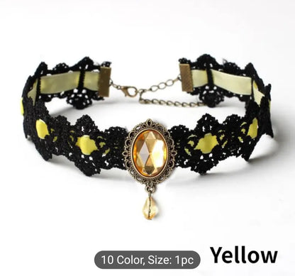 Lace Choker with Gem
