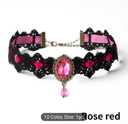 Lace Choker with Gem
