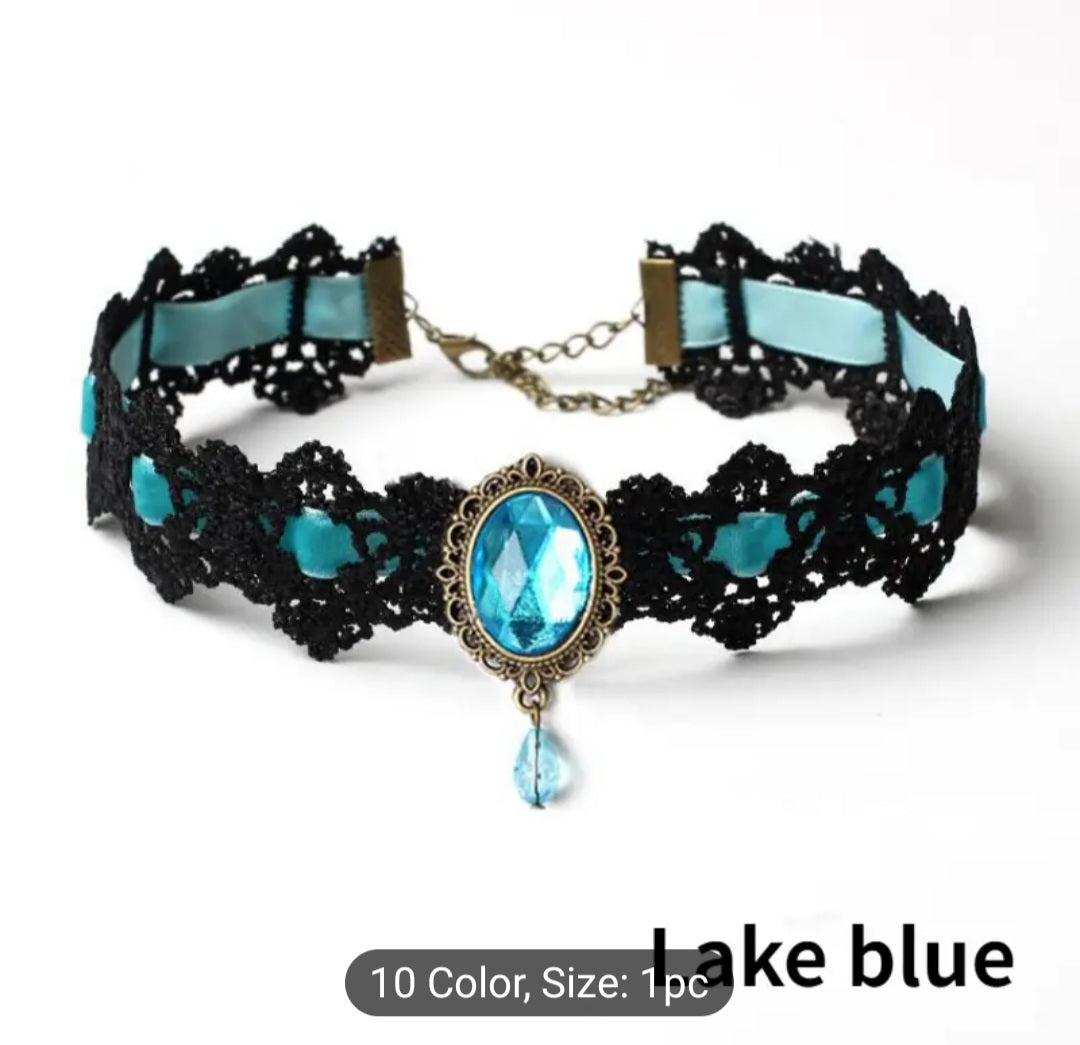 Lace Choker with Gem
