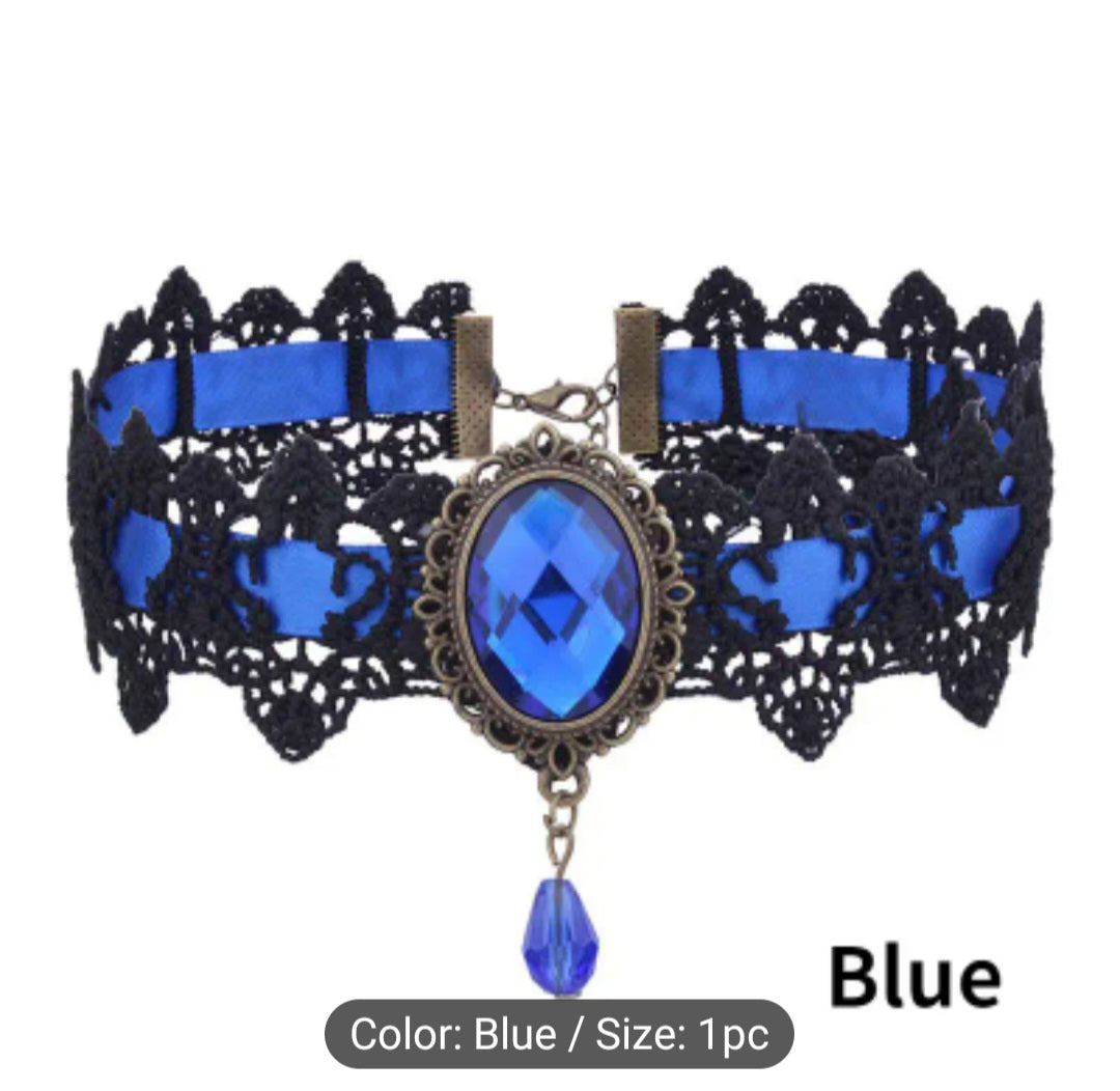 Lace Choker with Gem