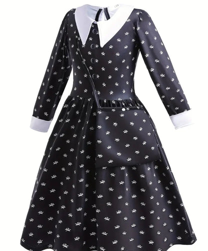 Gothic Wednesday Child Costume