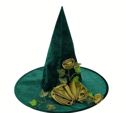 🌟New🌟 Witch Hat Floral Green Deluxe