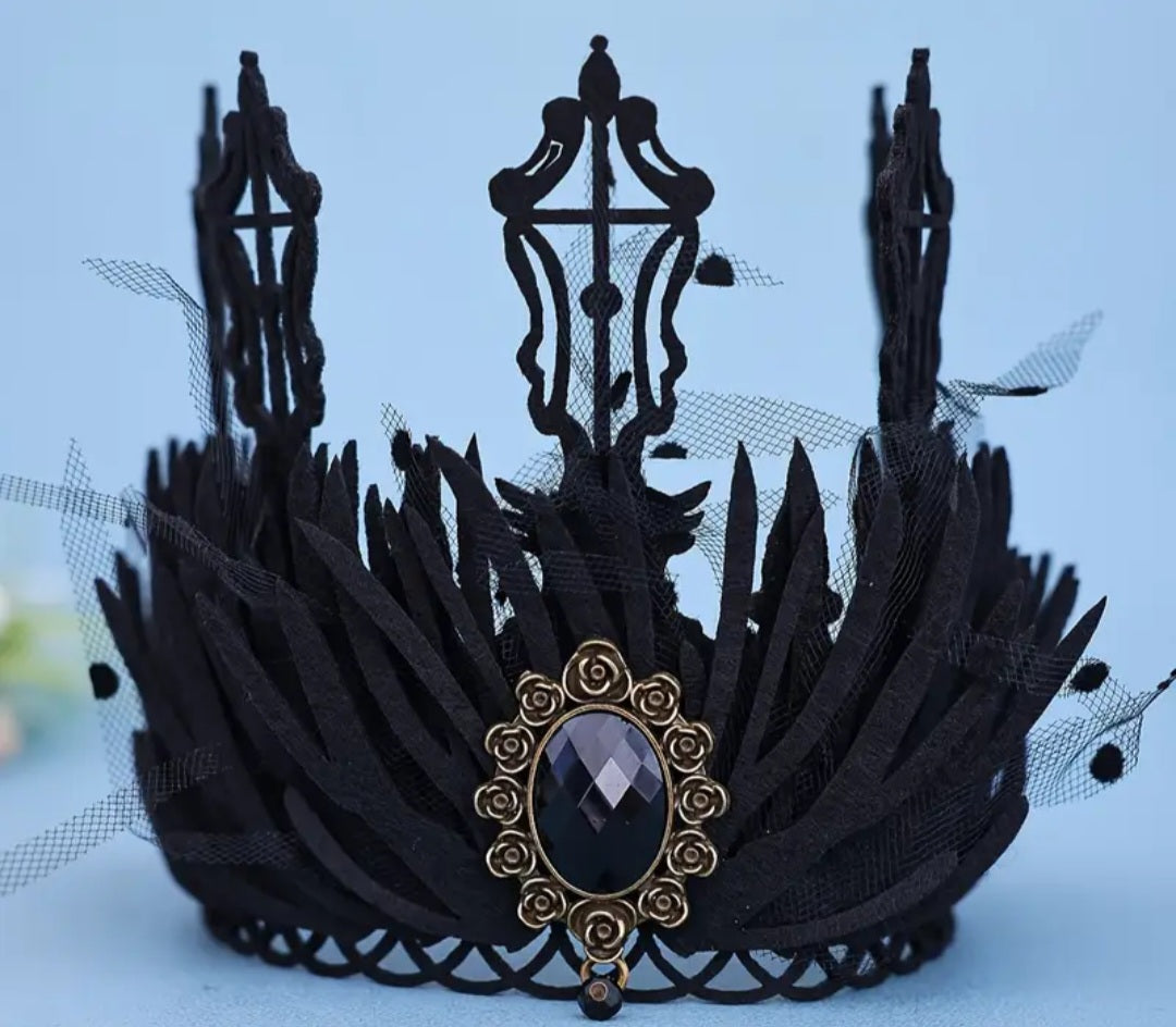🌟New🌟 Evil Queen Feather Gem Crown Headband