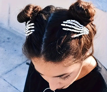 Skeleton Hand Hair Clips