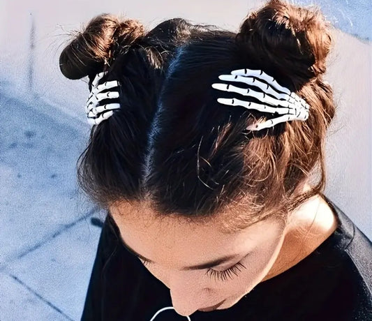 Skeleton Hand Hair Clips