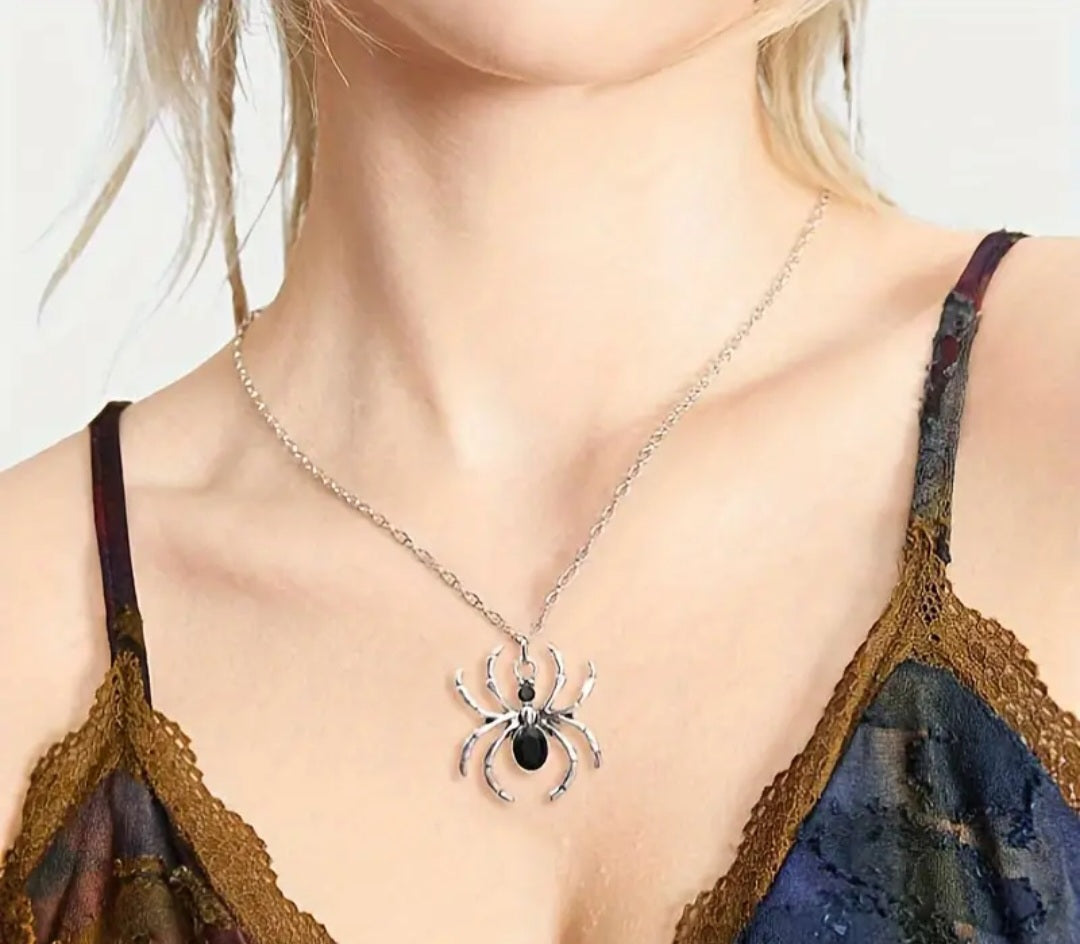 Black Spider Necklace
