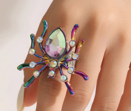 🌟New🌟 Spider Ring Jewelled Iridescent