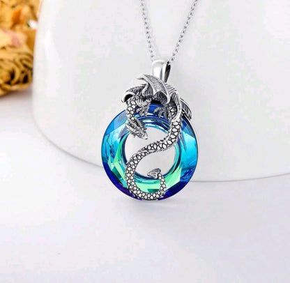 🌟New🌟 Dragon Necklace Blue