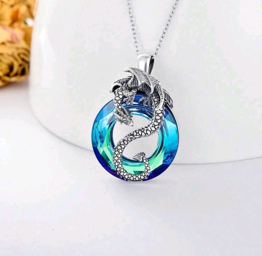 🌟New🌟 Dragon Necklace Blue