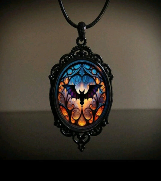 🌟New🌟 Blue Bat Cameo Necklace