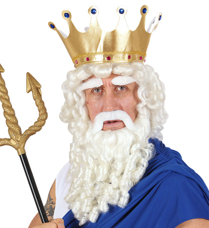 Deluxe God Wig, Beard and Eyebrows White
