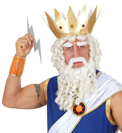 Deluxe God Wig, Beard and Eyebrows White