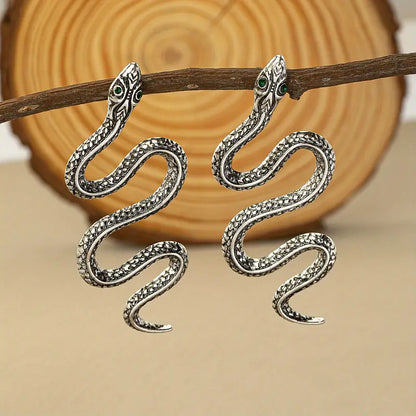 New Snake Earrings Silver Large